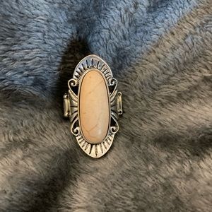 Cream Colored Stone Stretch Ring